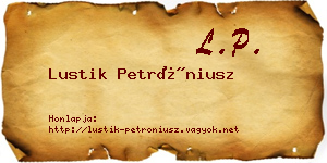 Lustik Petróniusz névjegykártya